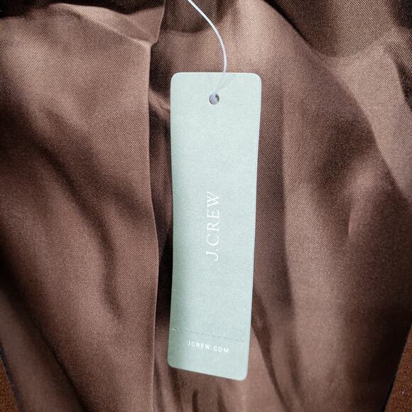 J.Crew New Women's Brown Italian Double Cloth WoolBlend Full Zip Coat Size2 - Picture 8 of 14